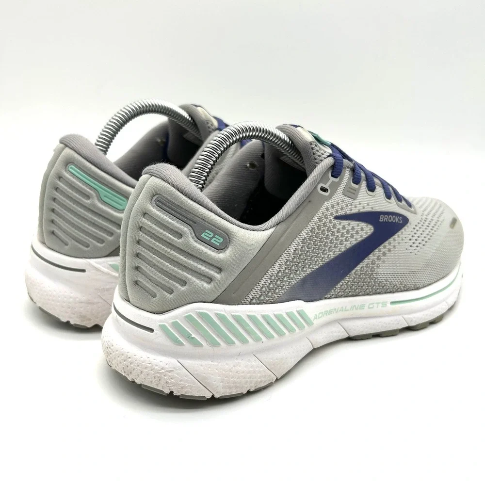 Brooks‎ Adrenaline GTS 22 Shoes Womens 10 Grey Blue Stability Running Sneakers